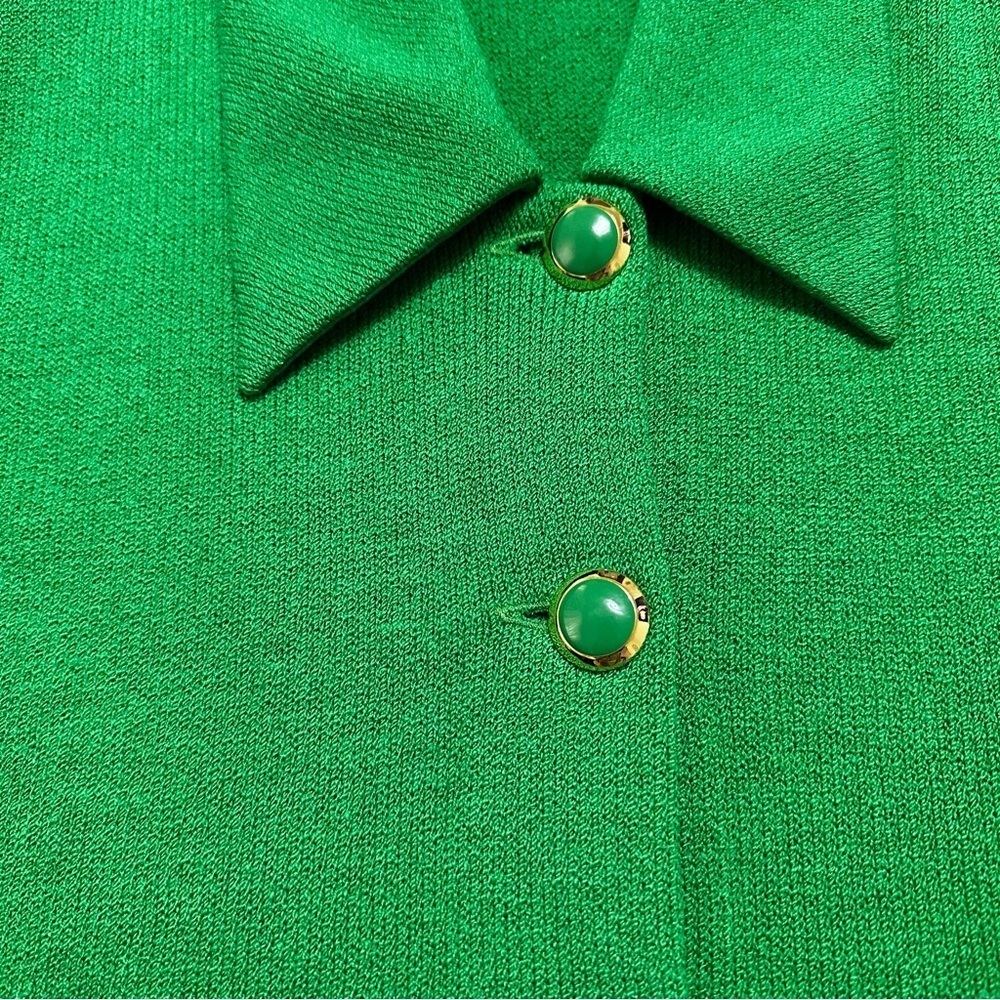 Vintage St. John by Marie Grey Green Collar Button Blouse Women’s Size 6 - Picture 5 of 13